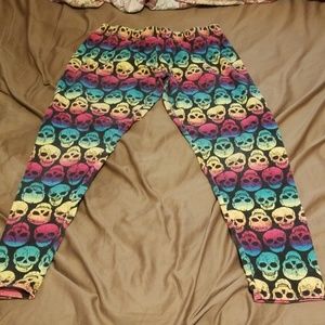 Rainbow skull leggings